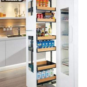 Corner Pull-out Basket & Kitchen Tall Larder Unit - Welldo