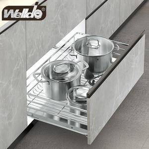 Kitchen Flat Wire Pull-out Basket For 600/700/750/800/900mm Cabinet