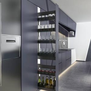 Kitchen Storage System Tall Larder Side Pull-out Basket For 150/200mm Cabinet