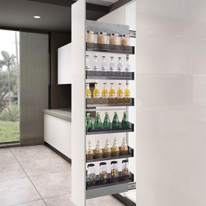 Kitchen Storage System Tall Larder Side Pull-out Basket For 200/250mm Cabinet