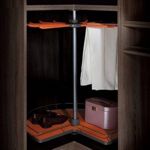 Wardrobe Accessories Corner Range 3-Tier Revolving Basket For 800*800mm Wardrobe 