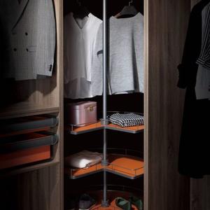 Wardrobe System Corner Range 4-Tier Revolving Basket For 800*800mm Wardrobe 