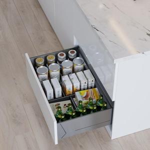 Kitchen System Metal Finishing Line Food Containers Organizer For 600/700/750/800/900mm Cabinet