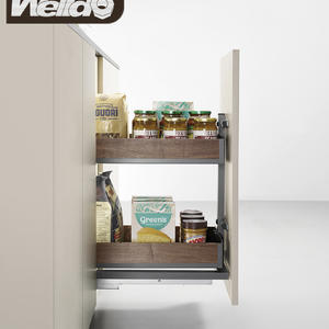 Kitchen Storage Rack 2-shelf Drawer Basket With Walunt Wood For Cabinet Organization C230T Is Made For 300mm Cabinet.