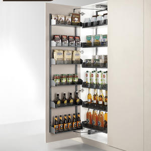 Kitchen Cabinet Tall Pull-out Glass Pantry Unit (3-6 shelf) Kitchen Rack 