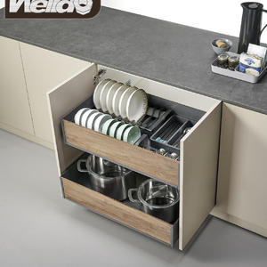 Kitchen Cabinet Storage Pull-out Basket Bowl&Dish Pull-out Iron Drawer Basket  B8416T For 600mm Cabinet.