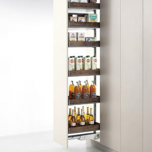 Tall Larder Units For Kitchens Accessories (4-6 Shelf) With Walnut Wood Storage Rack